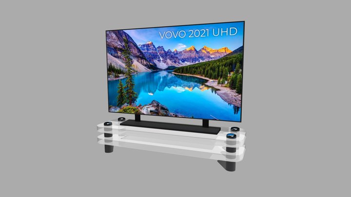 TV & Glass Table Sketchfab 3D Model