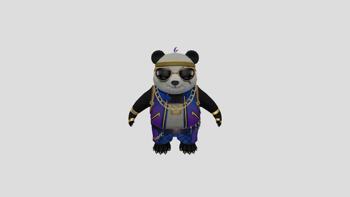 free fire panda 3d animated model 3D Model