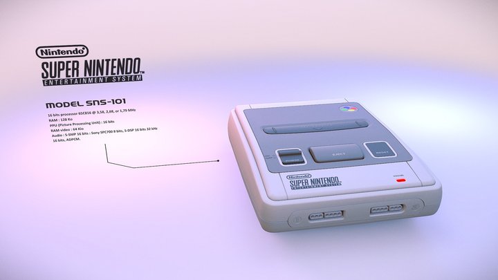 Super NES model SNS-101 (FRG) - Hardsurface 3D Model