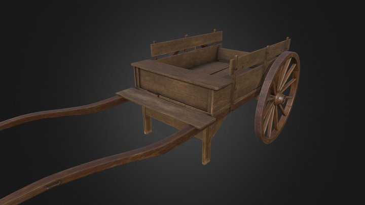 Wooden cart 3D Model