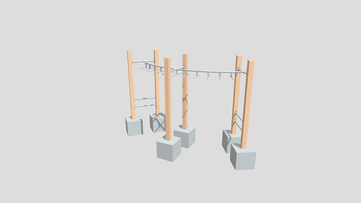 T BAR CURVED MONKEY BARS DG0206 3D Model