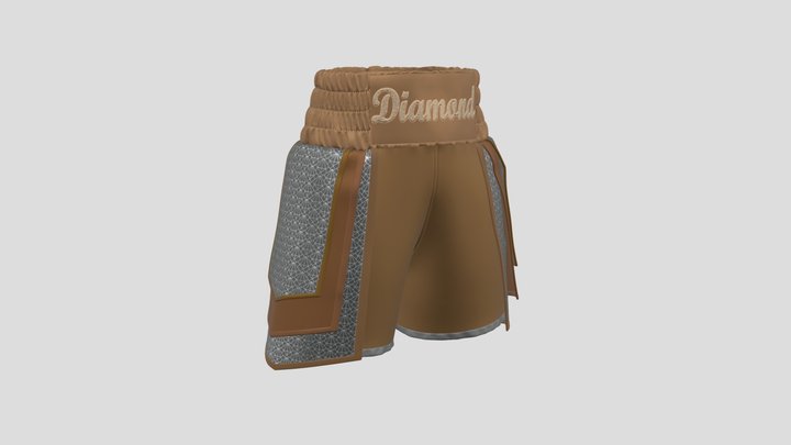 Boxing shorts retro base gladiator side leaves 3D Model