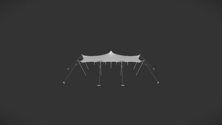 Stretch Tent RHI Small One Side Close 3D Model
