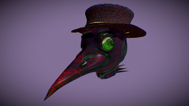 Sculpted Plague Doctor Mask 3D Model