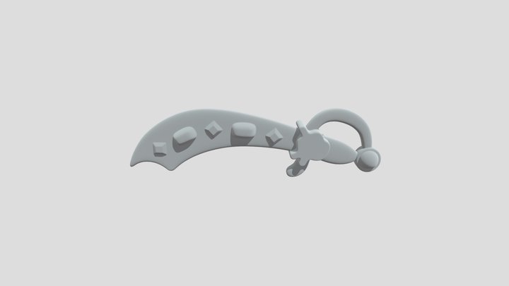 Panda on a Jeweled Boomerang 3D Model