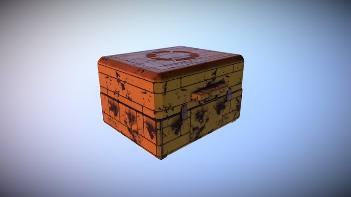 Worn out Sci-fi crate 3D Model