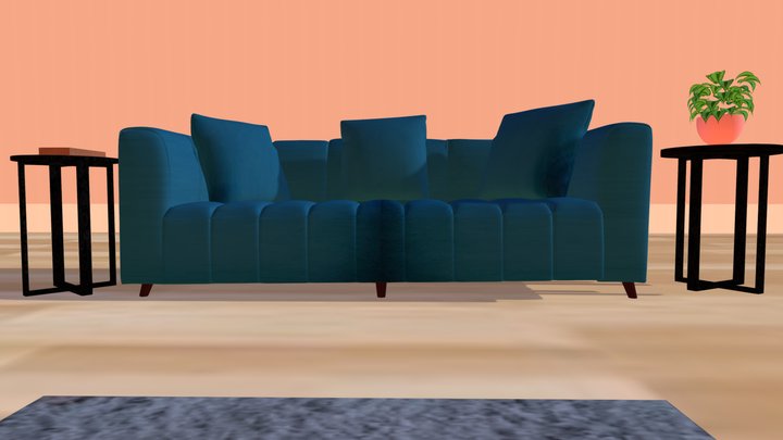 3 seater Sofa Model 3D Model