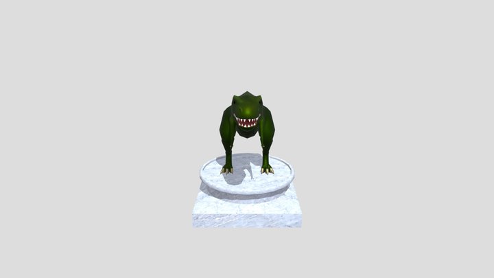 Dinosaur with Podium 3D Model