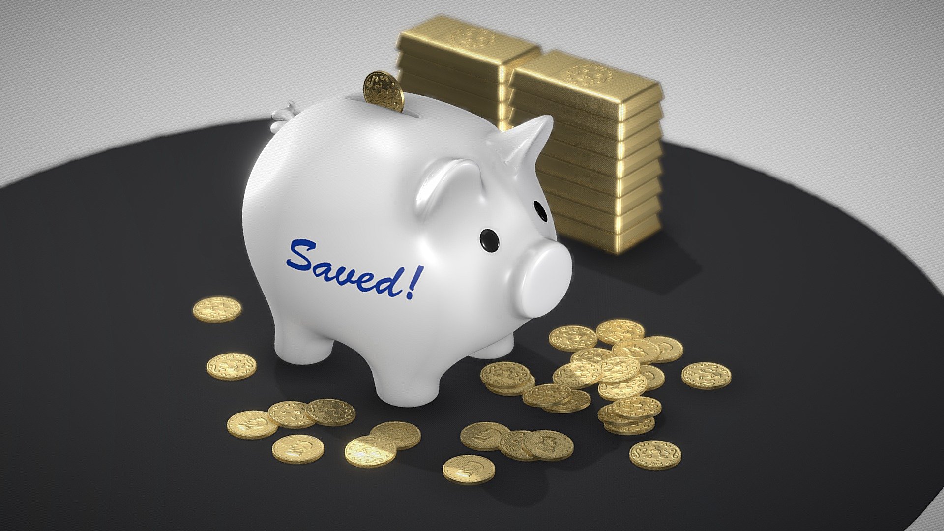 Cute and Clean Piggybank (optional side logo)