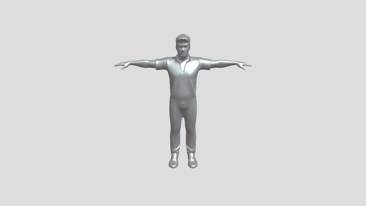 Young man lying down 3D Model