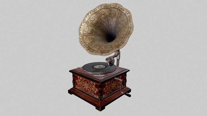 Vintage Gramophone 3D Model