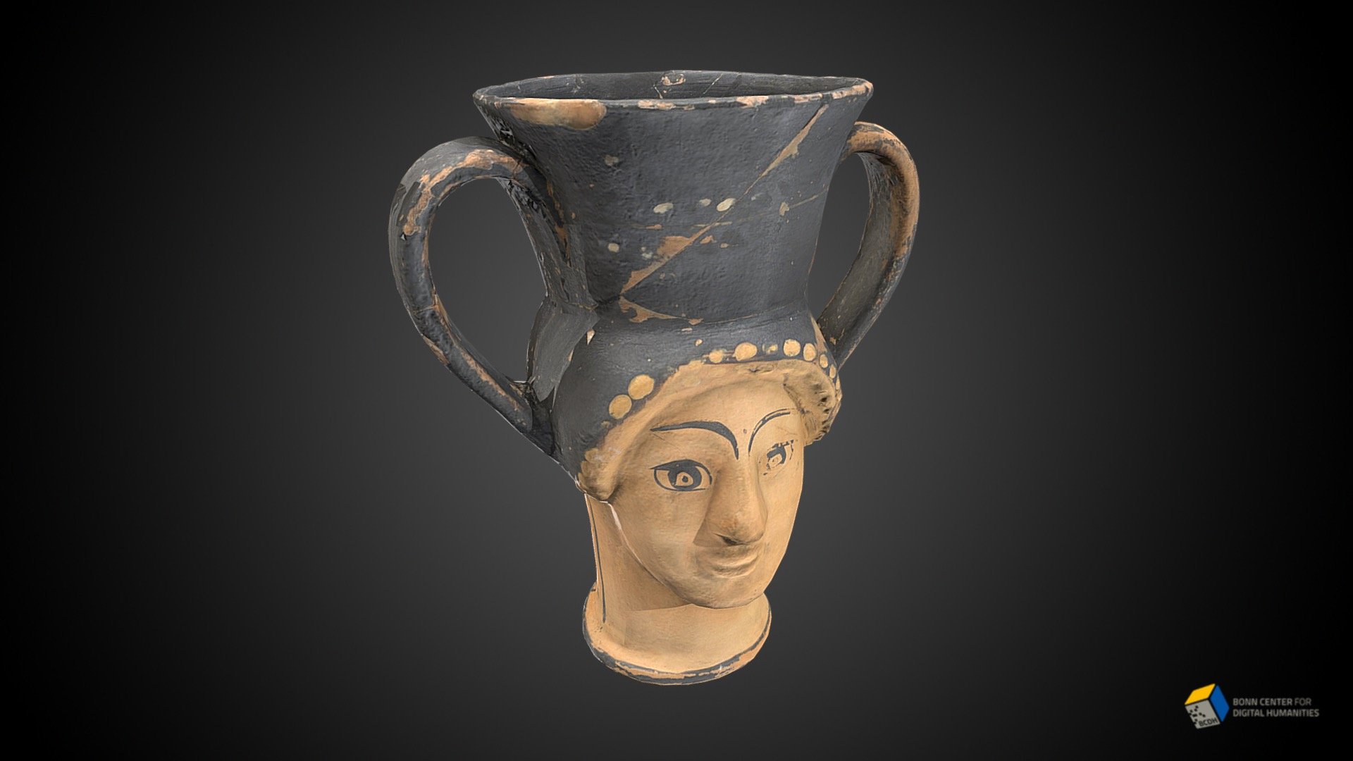 Head-shaped kantharos