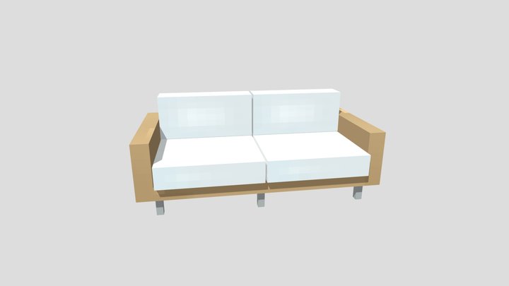 Modern Minecraft Couch 3D Model