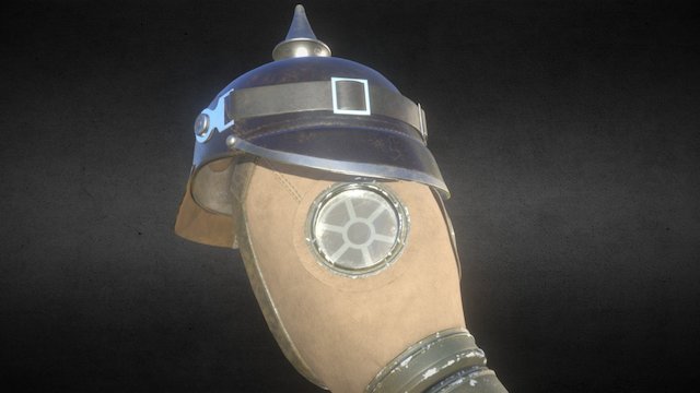 PBR Pickelhaube and Gas Mask 3D Model