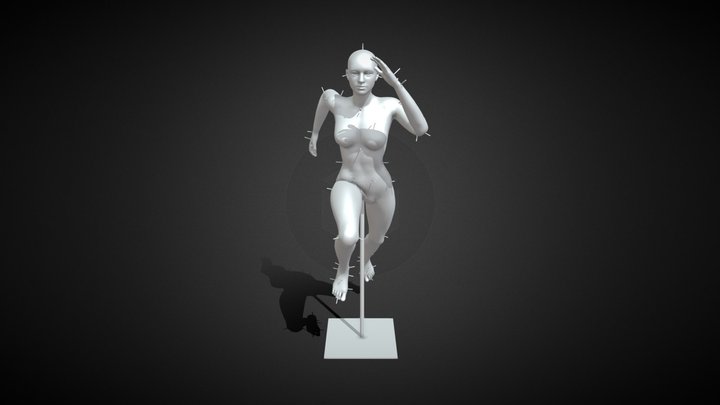 Mini Mannequin with Marker Spot 3D Model