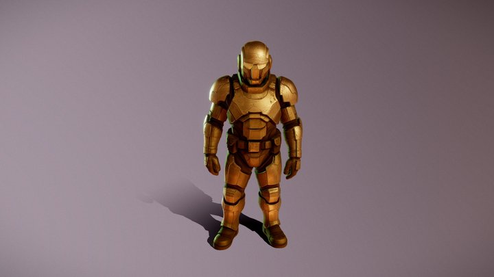 Futuristic Soldier 3D Model