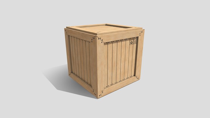 Pristine Wooden Shipping Crate 3D Model