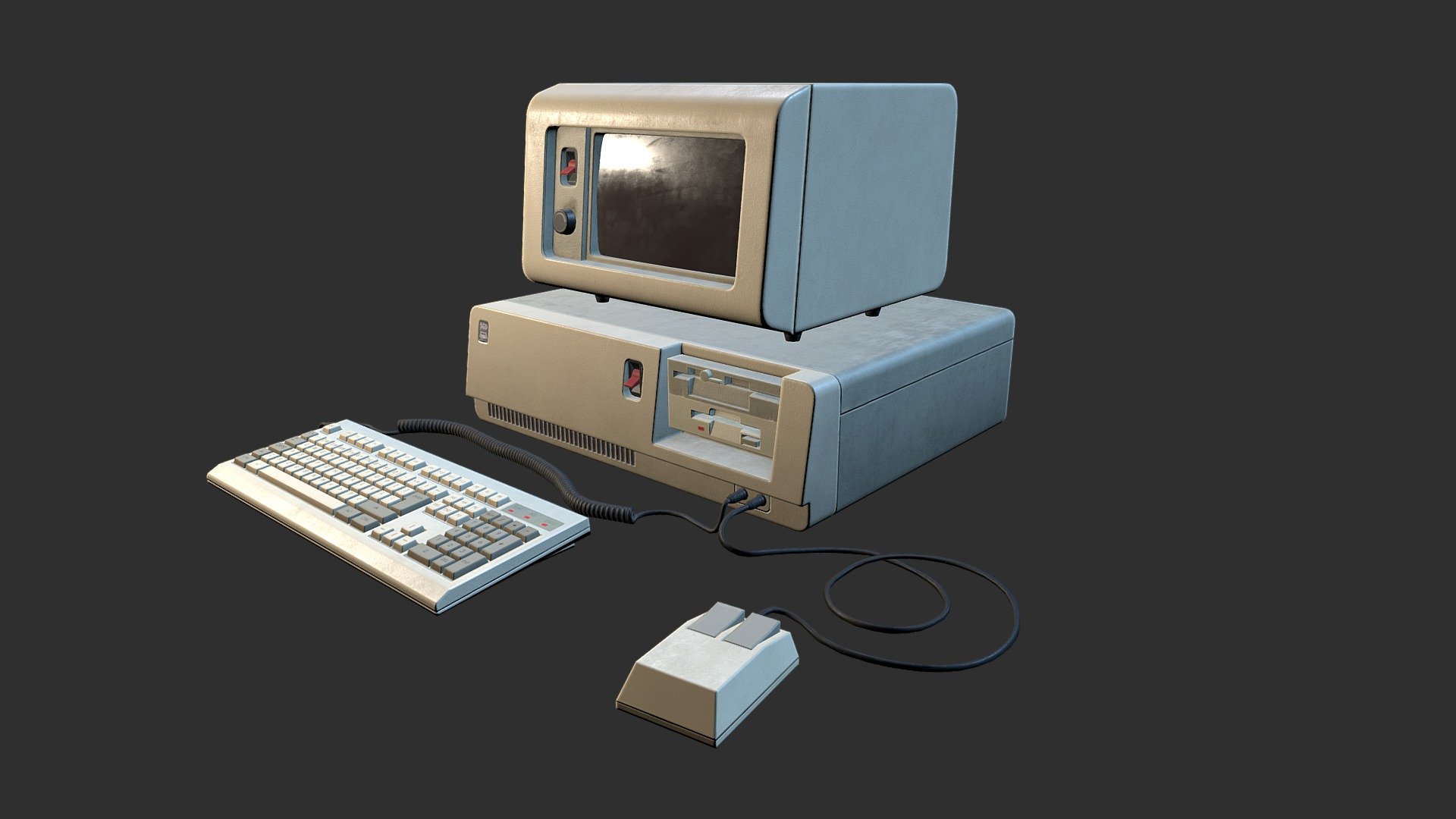 game ready 3d model retro PC - 3D model by cmdrfan [40e9355] - Sketchfab