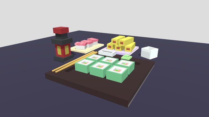 Sushi Dinner 3D Model