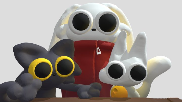 Wide eyes at the museum 3D Model