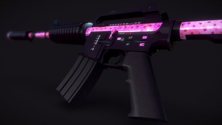 M4A1 Silenced ○✿○ Chia ○✿○ (Posed) 3D Model