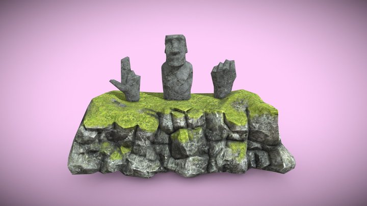 diorama of easter island