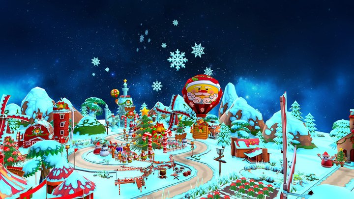 Christmas Cartoon Farm 3D Model