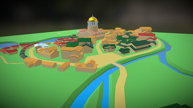 Miestas juodrastis 3D Model