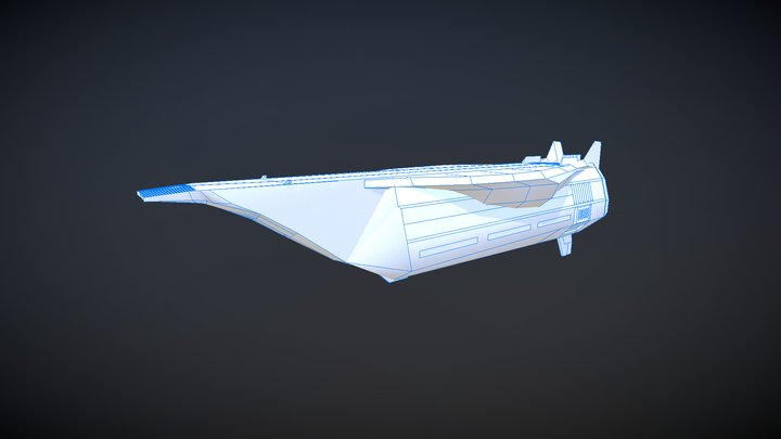 low poly cargo ship 3D Model