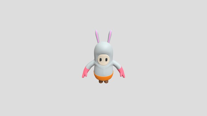 Rabbit Fall Guys Character 3D Model