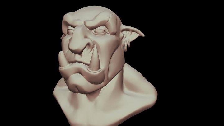 Orc Head Stylized Sculpt 3D Model