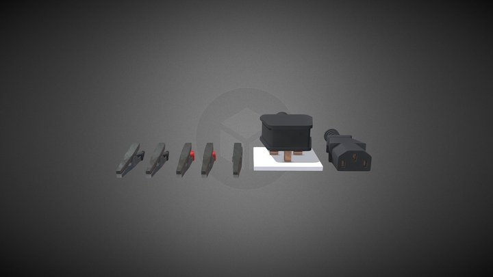 Plug adapter n Crocodile clip 3D Model
