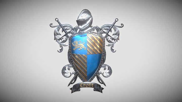 Croft Family coat of arms 3D Model