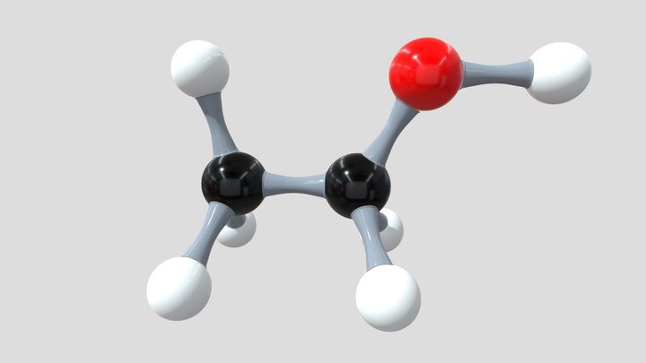 Ethanol Molecule C2H6O 3D Model