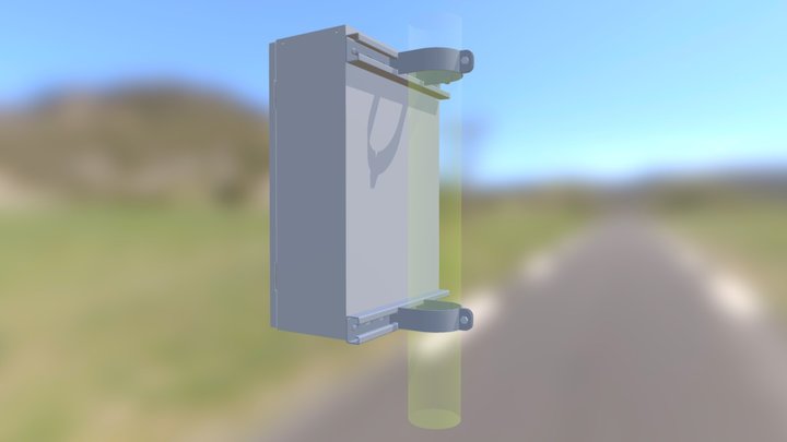 600x400x200 Electrical Enclosure Pole Mount 3D Model