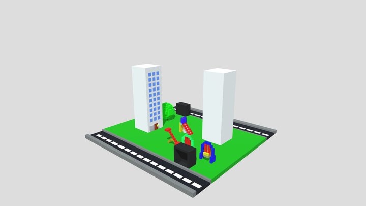 Small Town 3D Model
