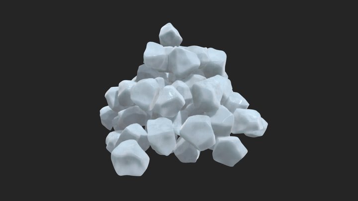 Ice cubes falling animation 3D Model