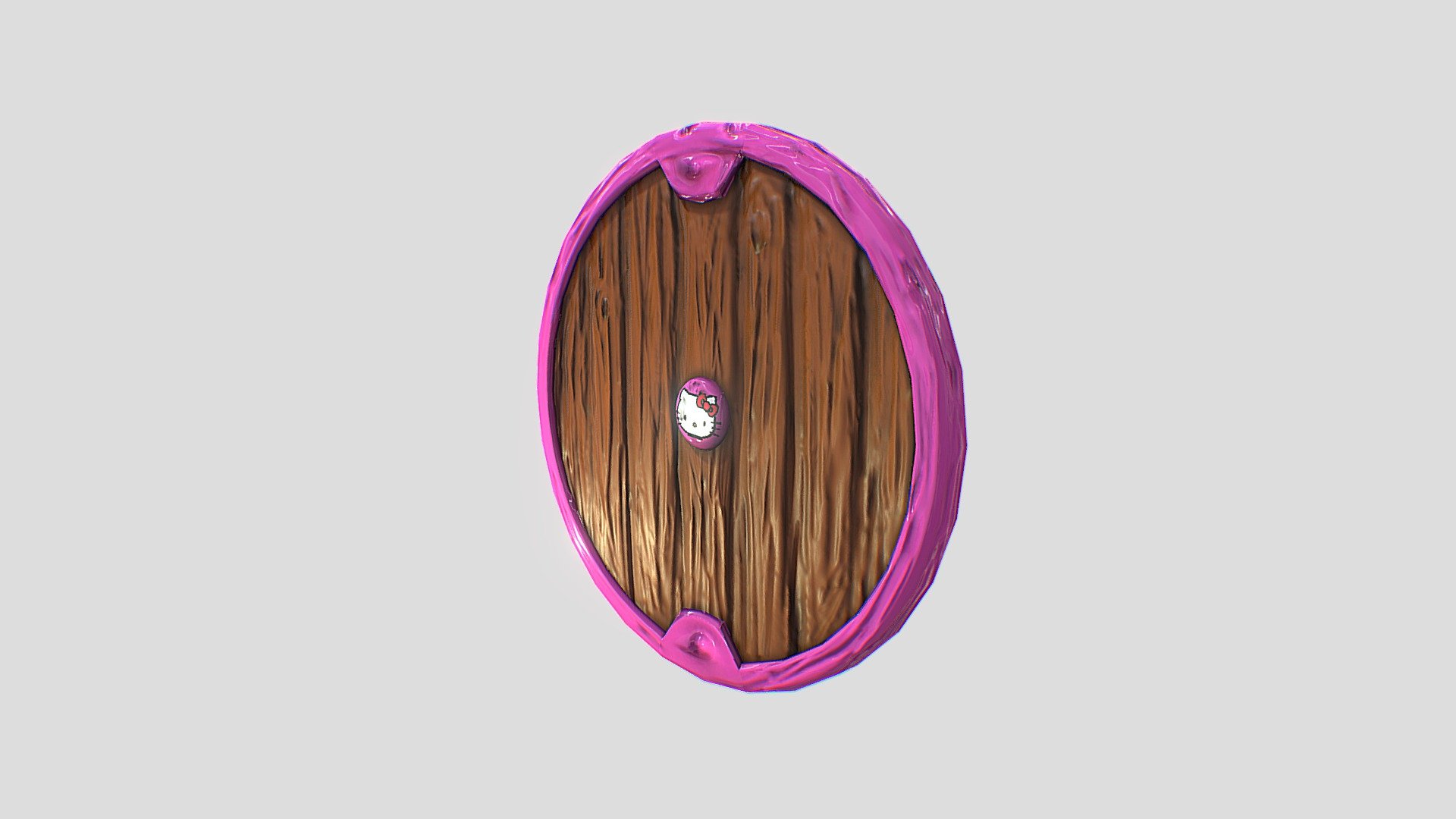 Wooden Shield with Hello Kitty Print - 3D model by frejafredag [4100a7b ...
