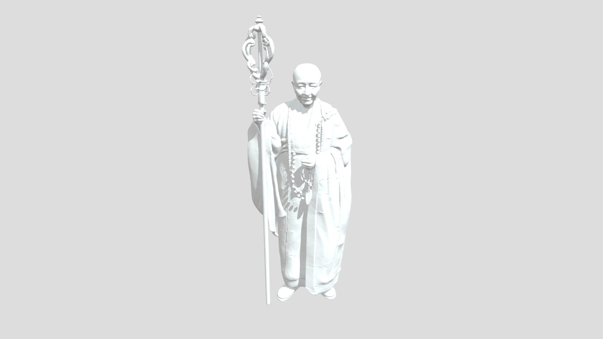 Elder Monk with Staff - 3D model by mastercoderm [4103e41] - Sketchfab
