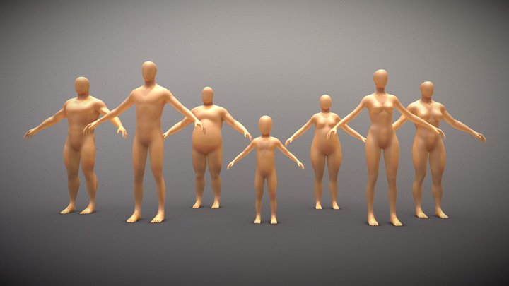 Humans Base Mesh – Gratis 3D-model STL