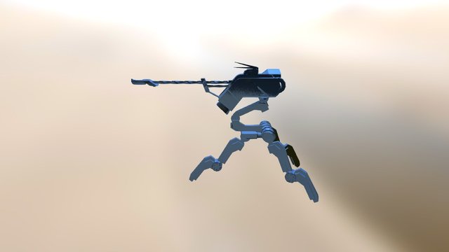 Sentry Gun Low poly 3D Model
