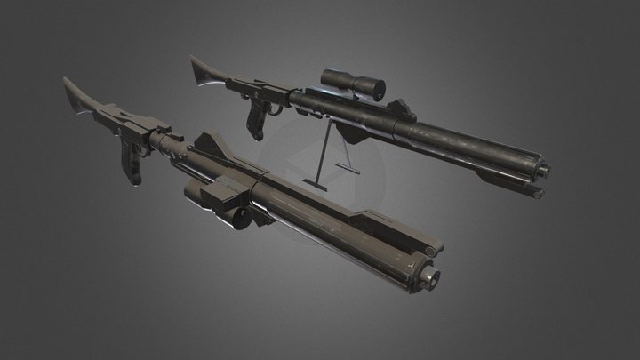 dc15a Blaster Rifle 3D Model