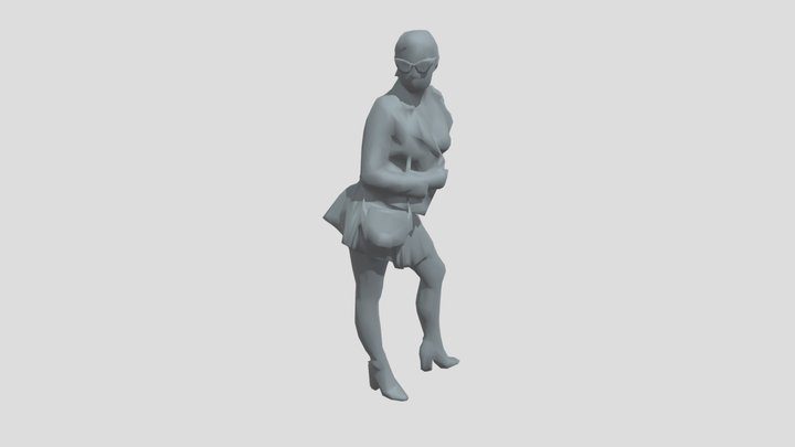 Lowpoly Female Standing – Free 3D Model STL