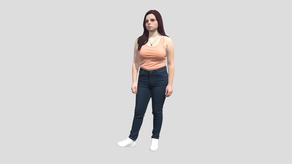 Casual Peach Tank Top Portrait