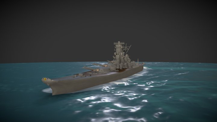 BattleShip IJN YAMATO  1945 Operation Ten-Go 3D Model