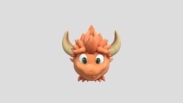 Smiling Horned Creature 3D Model