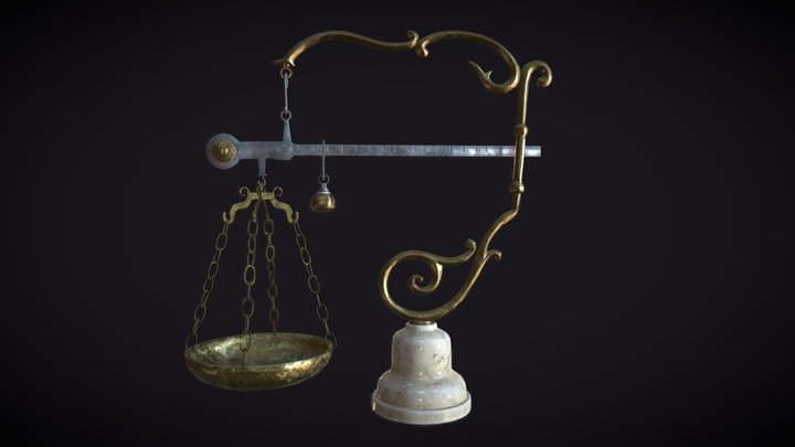 Antique Gold Scale 3D Model