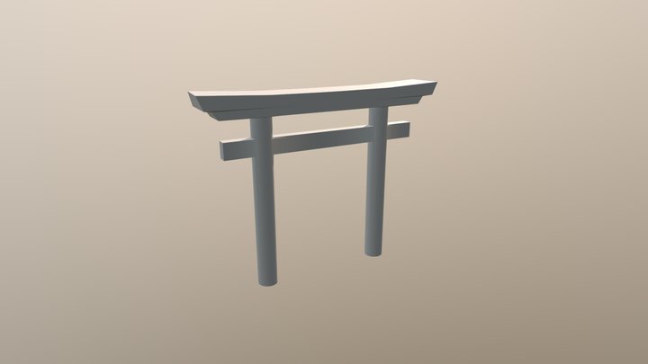 Japanese Shrine Gate Torii Circular 3D Model