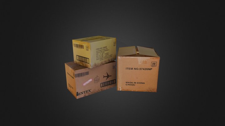 Cardboard Boxes 3D Model