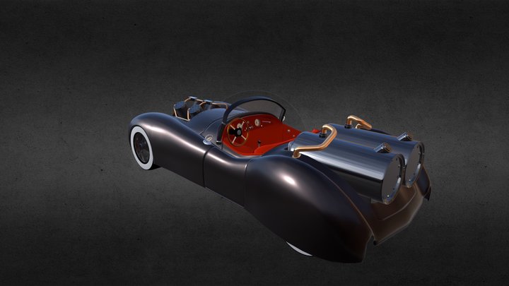 Steampunk car 3D Model